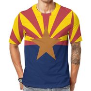 AILLOSA Flag-54 Baskılı Desenli Kısa Kollu Unisex T-shirt