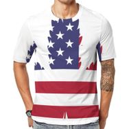 AILLOSA Flag-55 Baskılı Desenli Kısa Kollu Unisex T-shirt