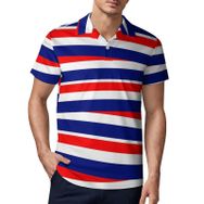 AILLOSA FLAG-56 3D Baskılı Desen Kısa Kollu Polo Yaka Erkek T-shirt