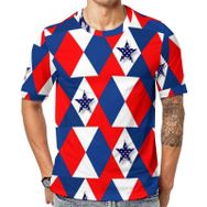 AILLOSA Flag-57 Baskılı Desenli Kısa Kollu Unisex T-shirt