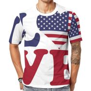 AILLOSA Flag-58 Baskılı Desenli Kısa Kollu Unisex T-shirt