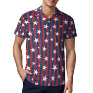 AILLOSA FLAG-59 3D Baskılı Desen Kısa Kollu Polo Yaka Erkek T-shirt