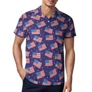 AILLOSA FLAG-61 3D Baskılı Desen Kısa Kollu Polo Yaka Erkek T-shirt