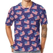 AILLOSA Flag-61 Baskılı Desenli Kısa Kollu Unisex T-shirt