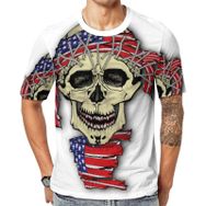 AILLOSA Flag-62 Baskılı Desenli Kısa Kollu Unisex T-shirt