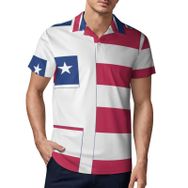 AILLOSA FLAG-63 3D Baskılı Desen Kısa Kollu Polo Yaka Erkek T-shirt