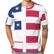 AILLOSA Flag-63 Baskılı Desenli Kısa Kollu Unisex T-shirt