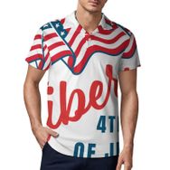 AILLOSA FLAG-65 3D Baskılı Desen Kısa Kollu Polo Yaka Erkek T-shirt