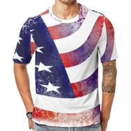 AILLOSA Flag-66 Baskılı Desenli Kısa Kollu Unisex T-shirt
