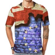AILLOSA Flag-68 Baskılı Desenli Kısa Kollu Unisex T-shirt