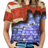 AILLOSA FLAG-68 Tamamı Baskılı Kısa Kollu Yuvarlak Yaka Kadın T-shirt