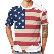 AILLOSA Flag-70 Baskılı Desenli Kısa Kollu Unisex T-shirt