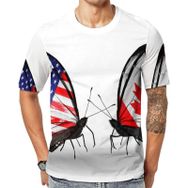 AILLOSA Flag-71 Baskılı Desenli Kısa Kollu Unisex T-shirt