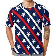 AILLOSA Flag-74 Baskılı Desenli Kısa Kollu Unisex T-shirt