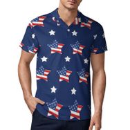 AILLOSA FLAG-77 3D Baskılı Desen Kısa Kollu Polo Yaka Erkek T-shirt