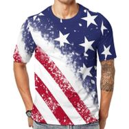 AILLOSA Flag-78 Baskılı Desenli Kısa Kollu Unisex T-shirt
