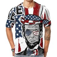 AILLOSA Flag-83 Baskılı Desenli Kısa Kollu Unisex T-shirt