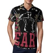 AILLOSA FLAG-84 3D Baskılı Desen Kısa Kollu Polo Yaka Erkek T-shirt