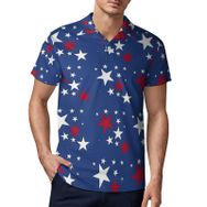 AILLOSA FLAG-85 3D Baskılı Desen Kısa Kollu Polo Yaka Erkek T-shirt