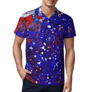 AILLOSA FLAG-86 3D Baskılı Desen Kısa Kollu Polo Yaka Erkek T-shirt