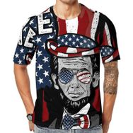 AILLOSA Flag-87 Baskılı Desenli Kısa Kollu Unisex T-shirt