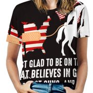 AILLOSA FLAG-88 Tamamı Baskılı Kısa Kollu Yuvarlak Yaka Kadın T-shirt