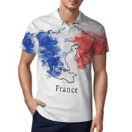 AILLOSA FLAG-91 3D Baskılı Desen Kısa Kollu Polo Yaka Erkek T-shirt