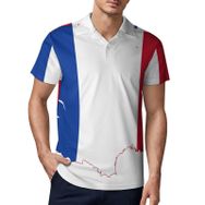 AILLOSA FLAG-92 3D Baskılı Desen Kısa Kollu Polo Yaka Erkek T-shirt