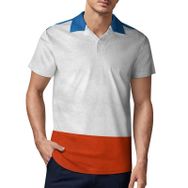AILLOSA FLAG-93 3D Baskılı Desen Kısa Kollu Polo Yaka Erkek T-shirt