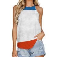 AILLOSA FLAG-93 Yuvarlak Yaka Kolsuz Kadın T-shirt