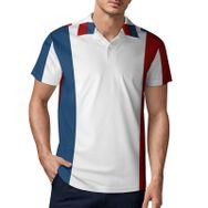 AILLOSA FLAG-94 3D Baskılı Desen Kısa Kollu Polo Yaka Erkek T-shirt