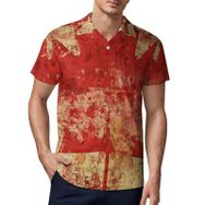 AILLOSA FLAG-95 3D Baskılı Desen Kısa Kollu Polo Yaka Erkek T-shirt
