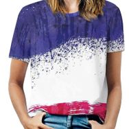 AILLOSA FLAG-96 Tamamı Baskılı Kısa Kollu Yuvarlak Yaka Kadın T-shirt