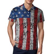 AILLOSA FLAG-97 3D Baskılı Desen Kısa Kollu Polo Yaka Erkek T-shirt