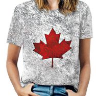 AILLOSA FLAG-98 Tamamı Baskılı Kısa Kollu Yuvarlak Yaka Kadın T-shirt