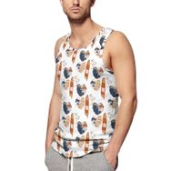 AILLOSA Fun-Top Relax Tembel Hayvan Baskılı Yazlık YH-588 Erkek Atlet