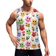 AILLOSA Fun-Top Relax Tembel Hayvan Baskılı Yazlık YH-618 Erkek Atlet