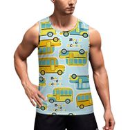 AILLOSA Fun-Top Relax Tembel Hayvan Baskılı Yazlık YH-698 Erkek Atlet