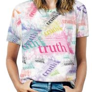 AILLOSA GFY-39 Tamamı Baskılı Kısa Kollu Yuvarlak Yaka Kadın T-shirt