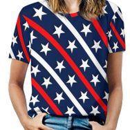 AILLOSA GFY-40 Tamamı Baskılı Kısa Kollu Yuvarlak Yaka Kadın T-shirt