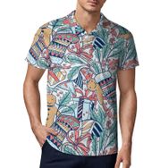 AILLOSA GFY01 3D Baskılı Desen Kısa kollu Polo Yaka Erkek T-shirt