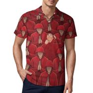AILLOSA GFY02 3D Baskılı Desen Kısa kollu Polo Yaka Erkek T-shirt