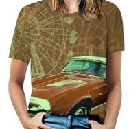 AILLOSA GFY04 Tamamı Baskılı Kısa Kollu Yuvarlak Yaka Kadın T-shirt