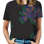 AILLOSA GFY05 Tamamı Baskılı Kısa Kollu Yuvarlak Yaka Kadın T-shirt