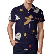 AILLOSA GFY06 3D Baskılı Desen Kısa kollu Polo Yaka Erkek T-shirt