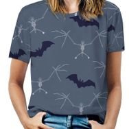 AILLOSA GFY16 Tamamı Baskılı Kısa Kollu Yuvarlak Yaka Kadın T-shirt