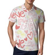 AILLOSA GFY18 3D Baskılı Desen Kısa kollu Polo Yaka Erkek T-shirt