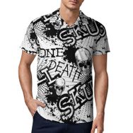 AILLOSA GFY19 3D Baskılı Desen Kısa kollu Polo Yaka Erkek T-shirt