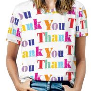 AILLOSA GFY20 Tamamı Baskılı Kısa Kollu Yuvarlak Yaka Kadın T-shirt
