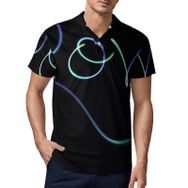 AILLOSA GFY23 3D Baskılı Desen Kısa kollu Polo Yaka Erkek T-shirt